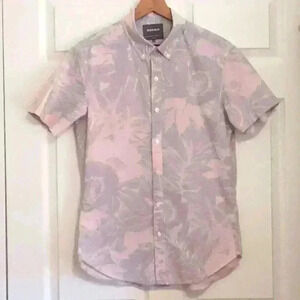 Bonobos Pink and Gray Watercolor Casual Button Down Shirt